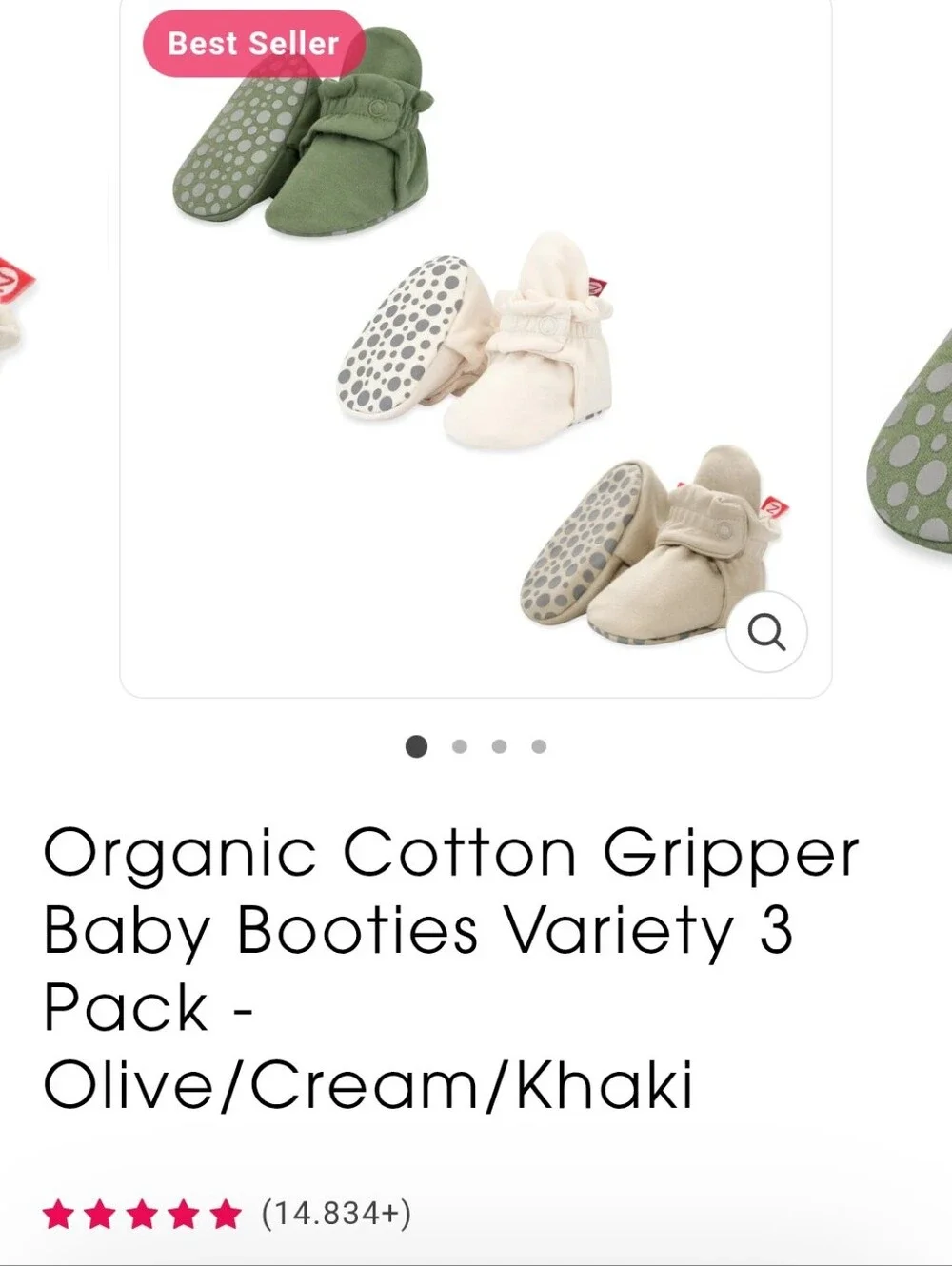 Zutano Cozie Fleece Color Block Gripper Baby Bootie (3month)
